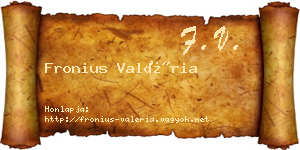 Fronius Valéria névjegykártya